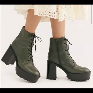 Free People Green Platform Boots